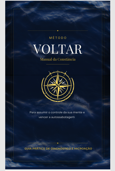 Capa do Método VOLTAR — Manual da Constância, com rosa dos ventos dourada sobre fundo azul-escuro.