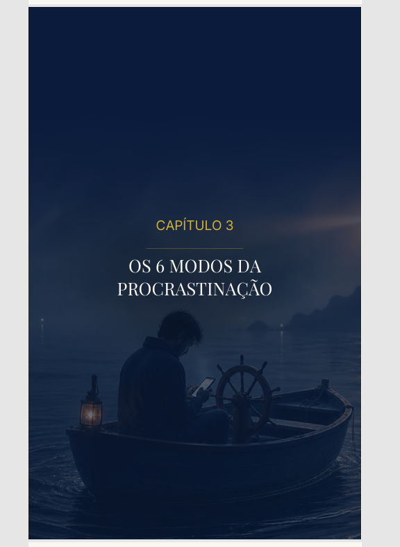 Prévia interna do Capítulo 3 — Os 6 Modos da Procrastinação.